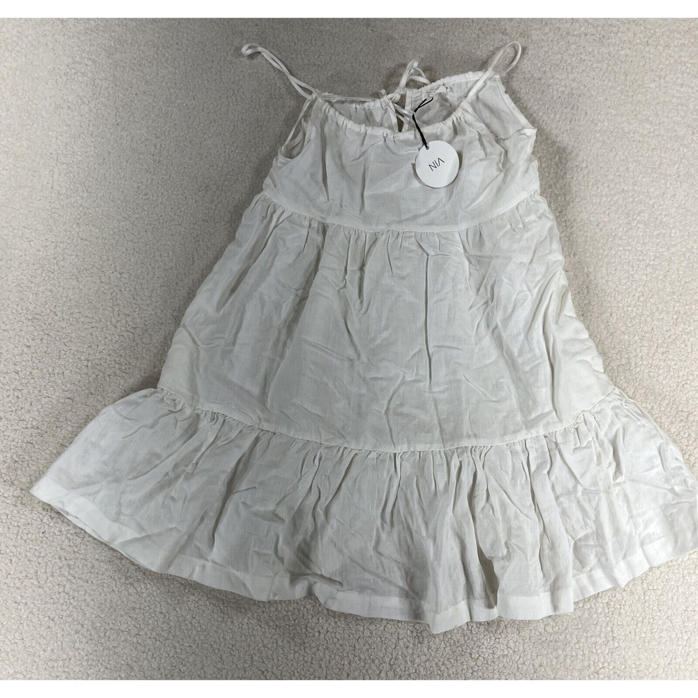 NWT NIA‎ Women’s Size XS White Babydoll Poplin Mini Dress